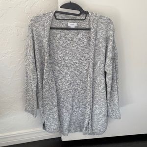 Gray knit cardigan